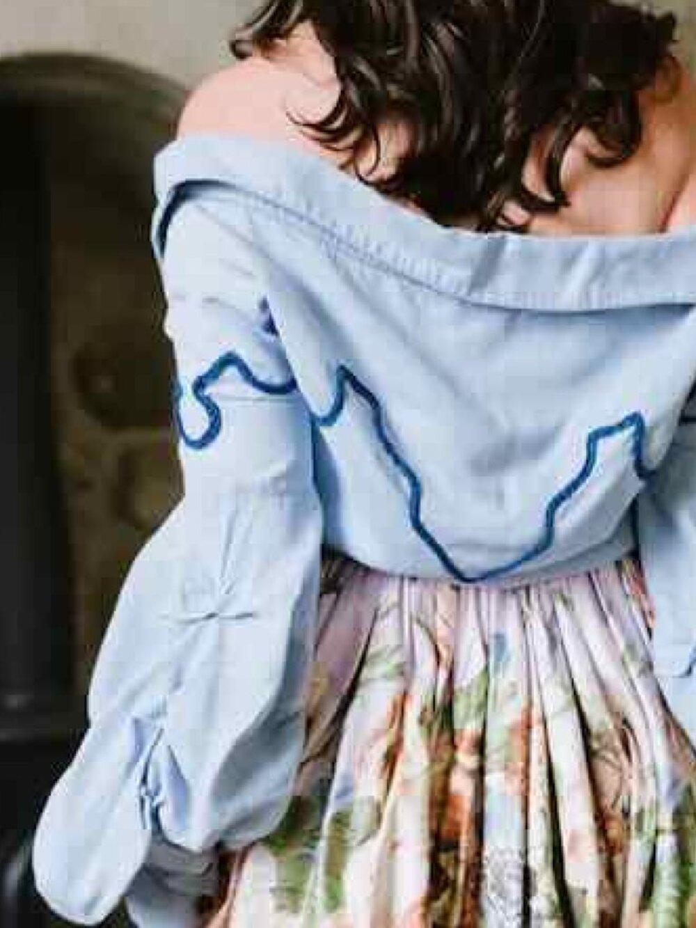 Johanna Ortiz 'Maxmiliana' Western Off Shoulder Denim Top F/W 2016 Size 4